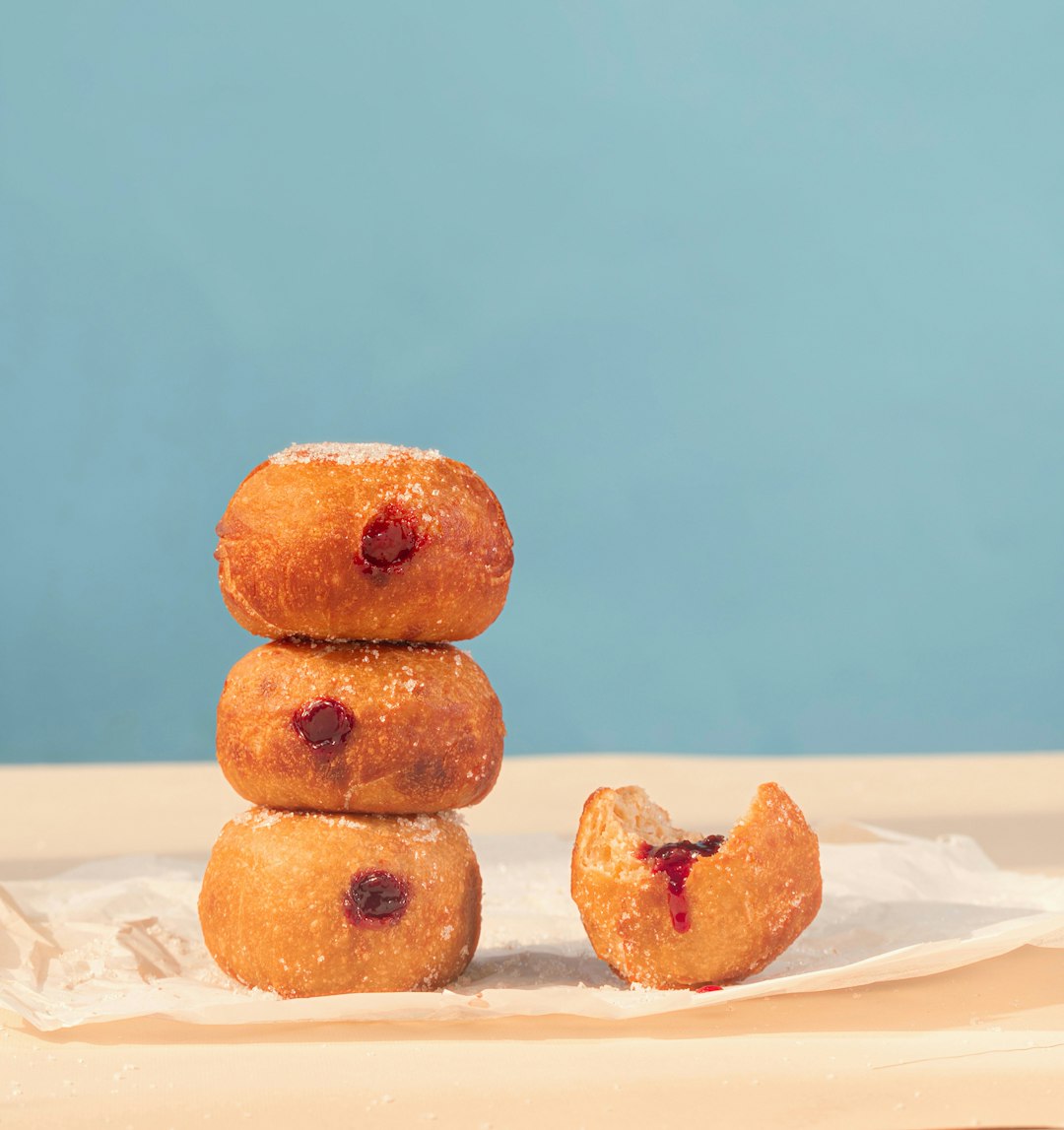 Strawberry cream doughnut with pink glaze